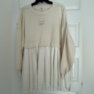 Free People Cream “Eleanor” Layered Dress.
